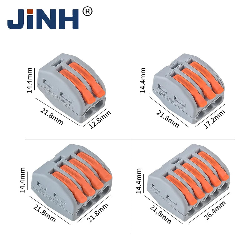 43Pcs Boxed Eletrical Mini Quick Lever Wire Connector 1 In Multiple Out Compact Splicing Termianl Block Easy For Installation