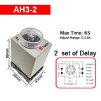 1 PC AH3-2 Time Relay AC/DC Universal Thick Stitch Power-on Delay Timer AH3-3 Time Set Range 0.1S-60m with Base DC12V24V AC220V