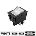 FILN 20A Rocker Switch 4 Pin ON-OFF 12V-24V 110V-220V Illuminated LED Power Switch PA66 Flame Retardant Marine Car Switch