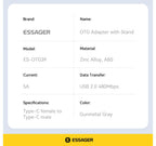 Essager Dual Type C Foldable Elbow Bracket 240W Charging Adapter 2-in-1 Converter for iphone 17 16 15 Huawei Xiaomi Samsung Oppo