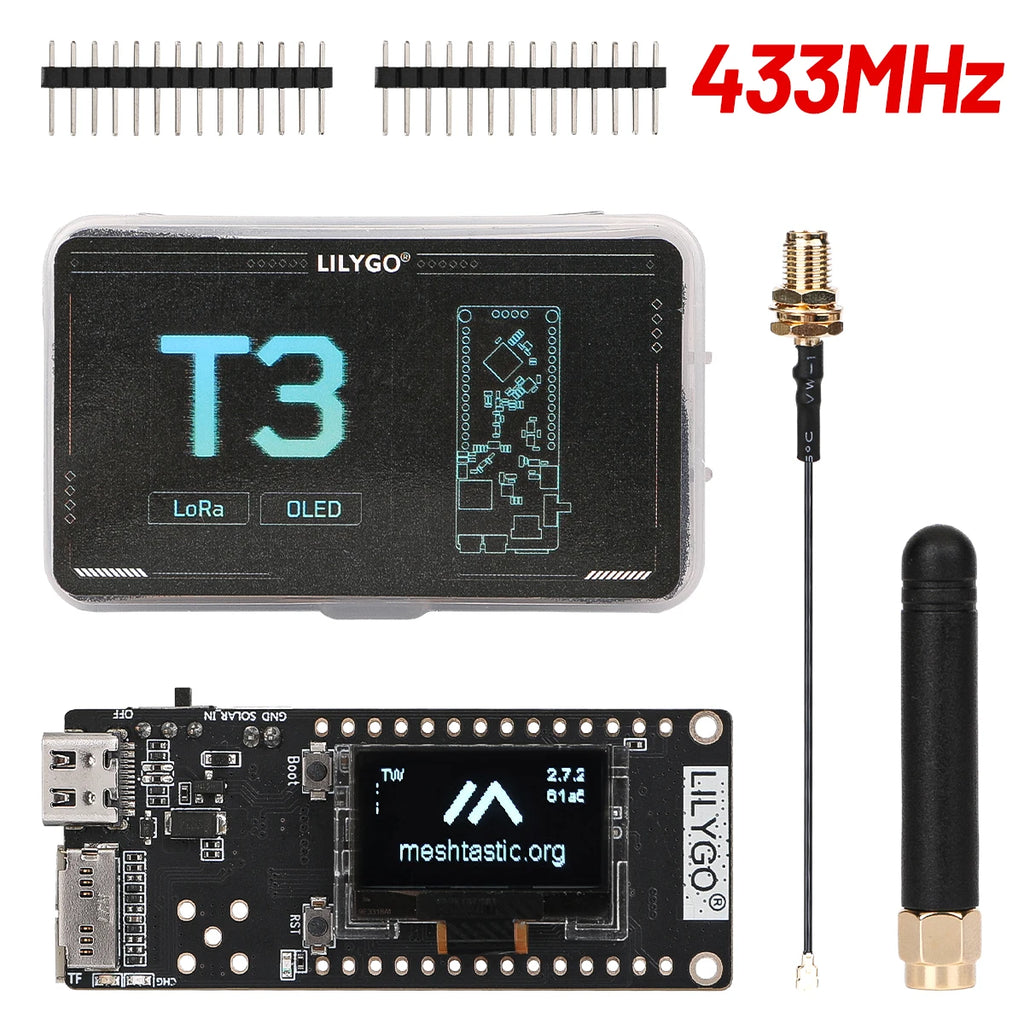 LILYGO T3S3 V1.3 ESP32-S3 LoRa Meshtastic SX1262 Dev Board LoRa 2.4G Module 433/868/915MHz WiFi Bluetooth Wireless GPS