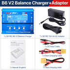 SKYRC Lipo Charger IMAX B6 EVO B6 V2 B6 Mini B6AC V2 Balance Battery Charger Discharger with Adapter Temperature Sensor 6A 1-6S