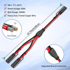 10AWG SAE Y Splitter Cable SAE Quick Disconnect Connector 1 to 2 SAE to SAE Extension Cable SAE Plug