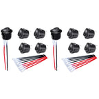 5/10PCS ON/Off Round Rocker Switches SPST 20mm Mini 12 Volt DC Mini Circle Toggle Switch 12V for Car Automotive RV 2 Pin