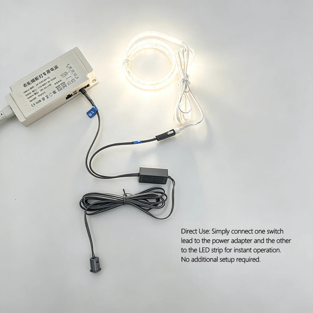 DC12V24V Cabinet Closet Light Sensor Switch Intelligent Human Touch Dimming Hand Sweep Door Control Sensor Hidden Installation