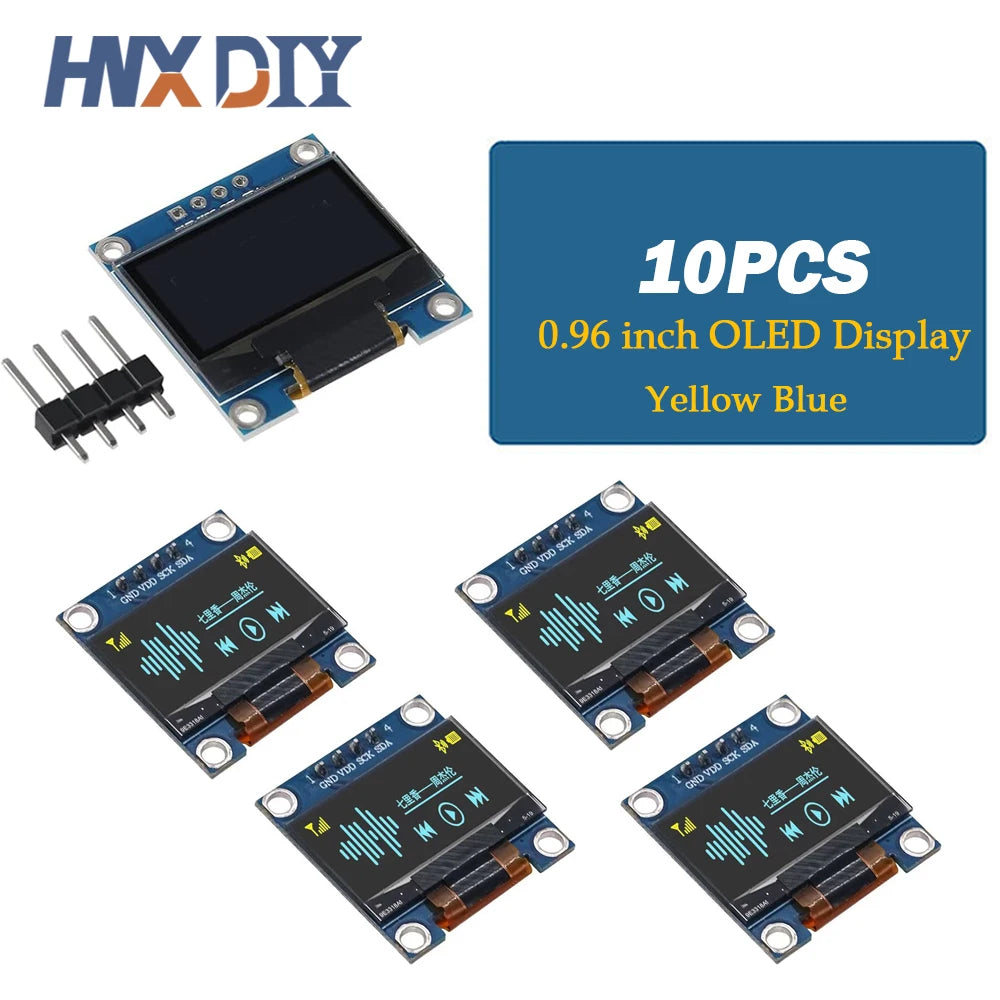 1-10pcs 0.96 inch IIC Serial White/Blue/Yellow Blue OLED Display Module 128X64 I2C SSD1306 12864 LCD Screen Board for Arduino