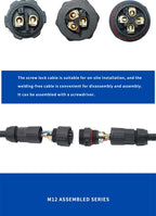 Waterproof M16 2 3 4 5Pin 6 7 8 9 Pin Cable Connector Outdoor IP68 Screw/Welding Male Female Wire Power Aviation Plug Connector
