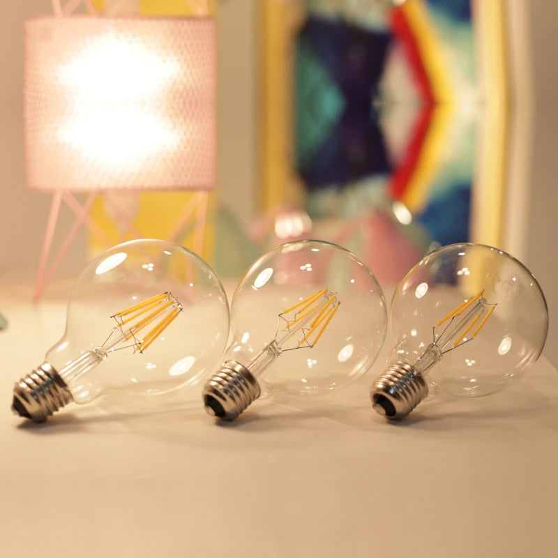 Retro Edison Filament LED Light Bulb E27 AC 220V 240V G80 G95 G125 Globe Light Glass Bulb 2W 4W 6W 8W Lampara LED Lamp