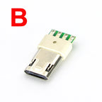 5/10PCS Micro USB 5Pin Male Plug With PCB Solder Plate Double-sided Micro 5P Connector Jack Port 4Pin Welding Wire Board Plug
