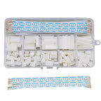 XH 2.54mm Connector Kit with 15cm Blue&White Double-End Flat Cable - 2P/3P/4P/5P/6P/7P/8P/9P/10P/12Pin JST XH Compatible