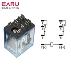 EARU 1Pcs LY2NJ HH62P Small Electromagnetic Relay 10A 8PIN Coil Power Relay DC12V DC24V AC110V AC220V With Socket Base DIN Rail