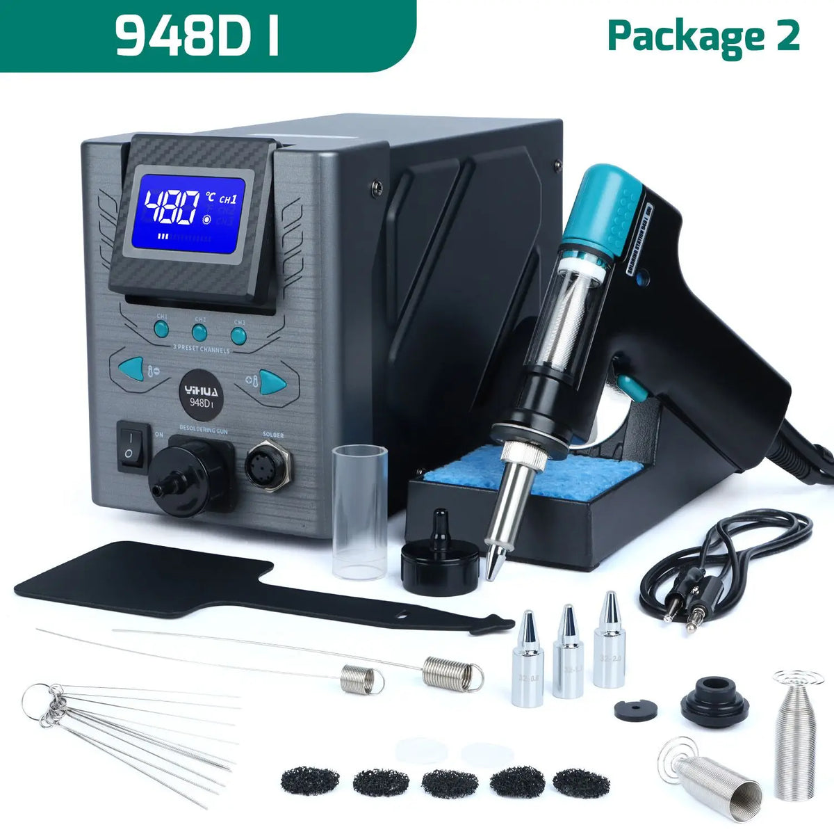 YIHUA 948D-I 110W High Power Desoldering Station With Tin Suction Gun PCB Welding Tools Vacuum Pump Sucker