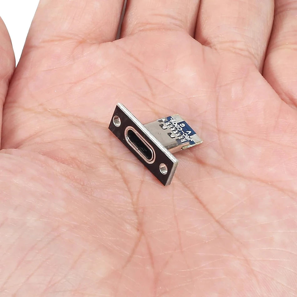 10pcs Type-C USB Jack 3.1 Type-C 2/4 Pin Female Connector Jack Charging Port USB 3.1 Type C Socket with Fixing Plate