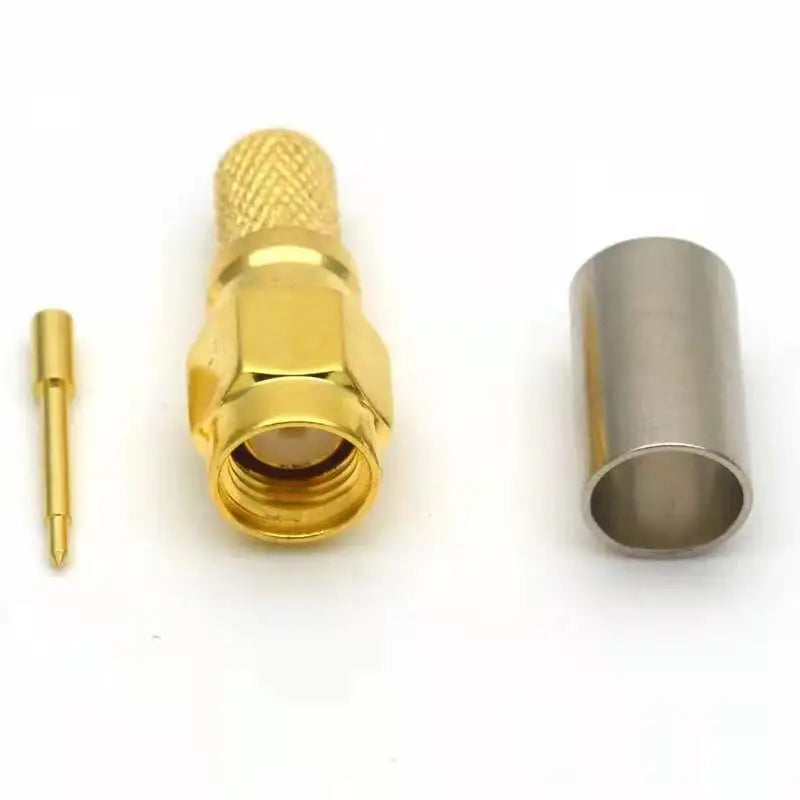 5pcs/lot LMR240 SMA Male Female Connector SMA Female Male Crimp for  RG59 LMR240 CNT240 Coaxial Cable Jumper Brass Gold Plated