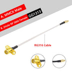 10PCS MMCX Male to SMA Female 2Hole Flange Panel Mount RG316 Cable Pigtail FPV Antenna Extension Cord for TBS Unify Panda RC VTX