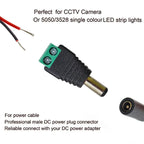 DC 12V Male Female Connectors 2.1*5.5mm Power Plug Adapter Jacks Sockets Connector For Signal Color LED Strip CCTV Camera