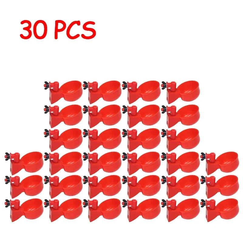 5-50Pcs Chicken Duck Drinking Cup Automatic Drinker Chicken Feeder Plastic Poultry Farm Water Drinking Cups Easy Installation