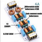 6A 10A AC 110V 220V EMI Filter 4-Level Electromagnetic Interference Suppressor Power Audio Amplifier Purifier Computer Filterin