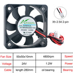 ACP5010 50x50x10mm Axial Cooling Fan 2-Pin DC 5V/12V/24V 50mm for Power Supply Charger Frequency Converter - Computer Case Fans