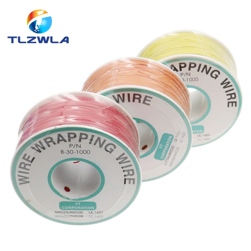 30AWG 0.5MM PCB Flying Jumper Wire OK Line Wrapping Wrap Flexible Insulation Tin-Plated 250Meter 820FT Single Conductor