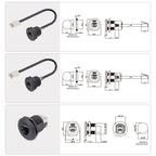 Cat6 Waterproof RJ45 Female Socket Aviation Plug IP67 Ethernet Panel Mount Connector Coupler Extension Cable For Outdoor CCTV