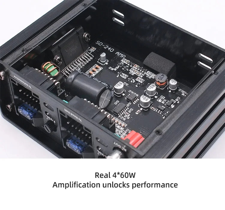 Car Power Amplifier 4*60W Way DSP Car Audio Speaker Amplifier Lossless Audio Processor For Android Large Screen Dedicated