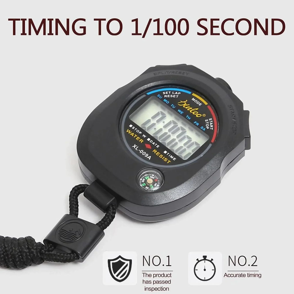 Digital Sports Stopwatch Timer with Large Display Date Time Alarm Function for Coaches Multi-Function Tool
