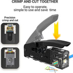 RJ45 Crimp Plier Pass Through Crimper Stripper Cutter for Cat7 Cat6 Cat5e 8P Modular Connector Ethernet All-in-one Wire Tool
