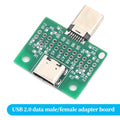 TYPE-C Rotating Mother Test Board USB2.0 Data Male Female Adapter Board 16P Earphone Cable Extension with Solder Pad
