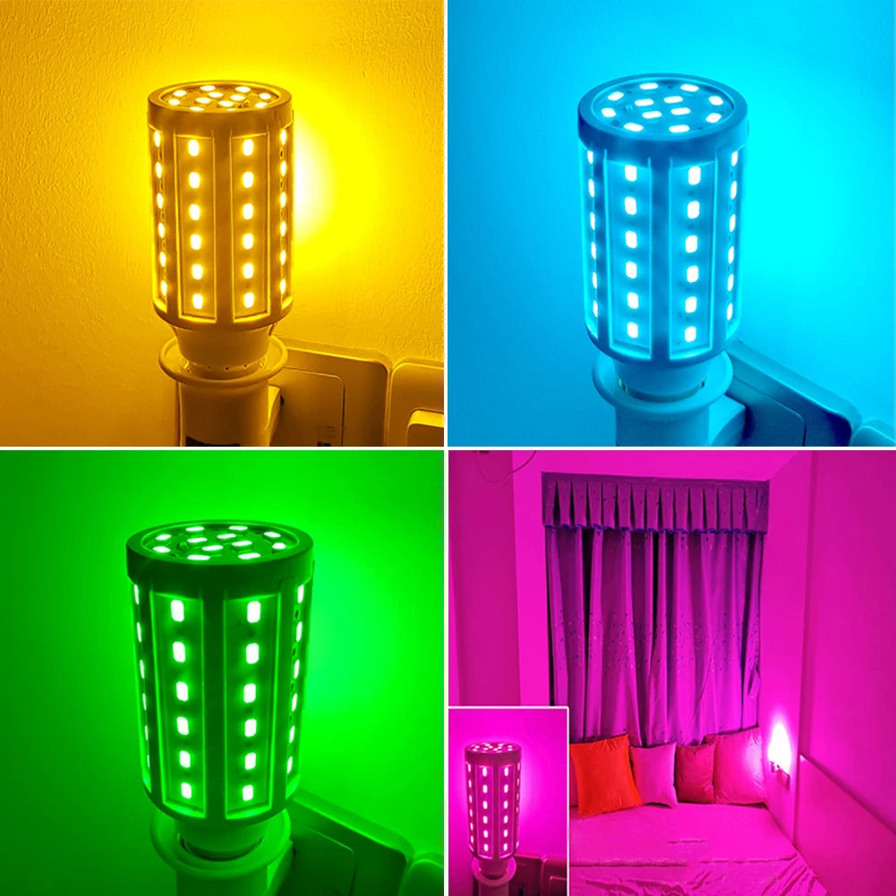 5W 10W 15W E27 LED Bulb SMD5730 Corn Bulb Lamps Red Yellow Bule Pink Green Garden Lawn Landscape Decorative Light Bulbs 85-265V