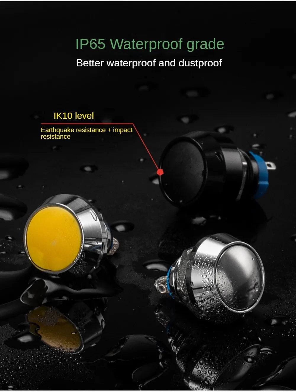 12mm Ball Round Head Metal Push Button Switch Waterproof Reset Self Locking Screw Welding Feet 3A Car Auto Horn Door Bell Swtich