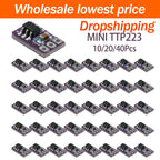 10/20/40Pcs Mini TTP223 Miniature Capacitive Touch Sensor Module Ultra Compact Circuit Board Figurine Model Lamp Decoration