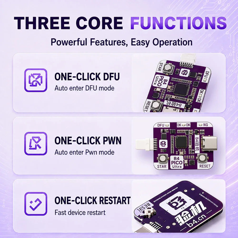 Newly Upgraded RP2350 USB A RP2350A PICO Support One Click DFU Data/Restart Enter Recovery Mode Cell Phone Repair Tools