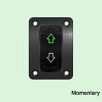 UP DOWN ARROWS Momentary Rocker Switch 7P (ON)-OFF-(ON) DPDT Retractive Switch + Wires for Car Boat Marine Vehicle Yacht Ship