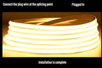 220V COB LED Strip Light High Bright Switch/Dimmable US 110v EU Plug Neon Tape Kitchen Cabinet  lighting Waterproof garden