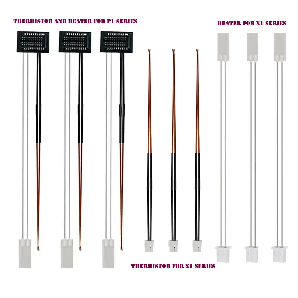 For Bambu Lab Hotend v2.0 V3.0 Kit X1c P1P Thermistor & Ceramic Heater Plate Hotend V3Heater Cartridge 24V 50W 3D Printer Parts