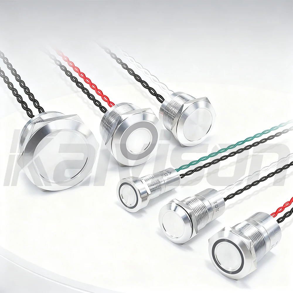 IP68 Piezo Switch 12/16/19/22/30mm Latching Waterproof Metal Touch Switch Stainless Steel Momentary Piezoelectric Ceramic Switch