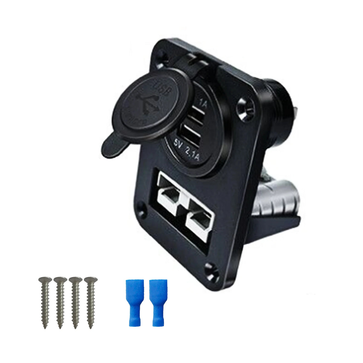 Single/Dual Socket 50A Flush Mount Bracket Panel Cover for Anderson Plug Charging Power&USB Car Caravan Solar Battery Connector