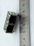 RJ45 Connector Double RJ45 Socket PCB Mounting Network Adapter For Ethernet Network Data Transfer with Lamp