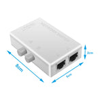 1000Mbps 1 In 2 Out Ethernet Adapter RJ45 Splitter Lan Connector Cat 6 RJ45 Splitter Switch Coupler for PC Laptop TV Box Router