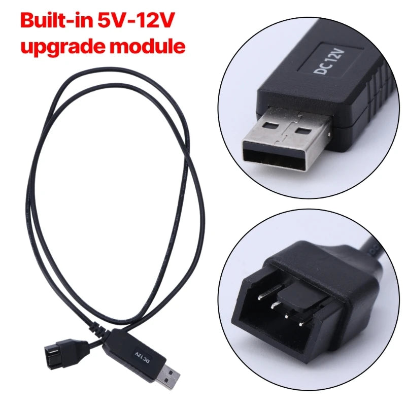 Full Speed 12V/5V Voltage Step-Up USB to 4Pin PC Fan Sleeved Power Adapter Cable Usb A Male/Small 4pin 30/50/100CM