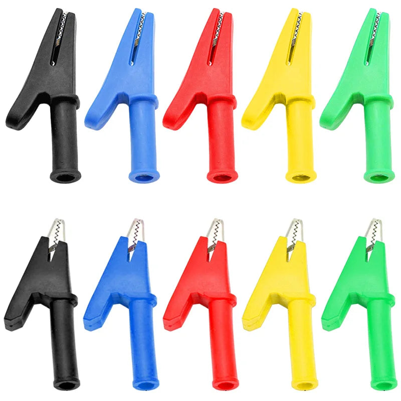 5Pcs 30A Alligator Clip Battery Test Clip Multimeter Pen Cable Probes Crocodile Clamps with 4mm Jack