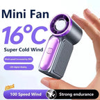 2026 Mini Portable Handheld Fan with Digital Display Speeds Adjustable USB Rechargeable Pocket Cooling Fan for Outdoor Travel