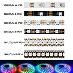 WS2812B DC5V Individually Addressable Led Strip 30/60/74/96/144leds/m WS2812 5050 RGBIC Smart Pixels Led Light IP30/65/67 DC5V