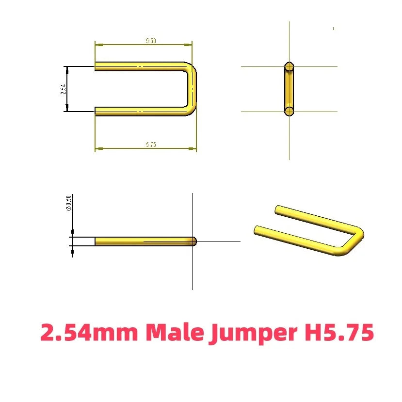 100 PCS 2.0MM 2.54MM Pitch Open Closed Jumper Cap Opening 2MM Pin Header Connector Male Female