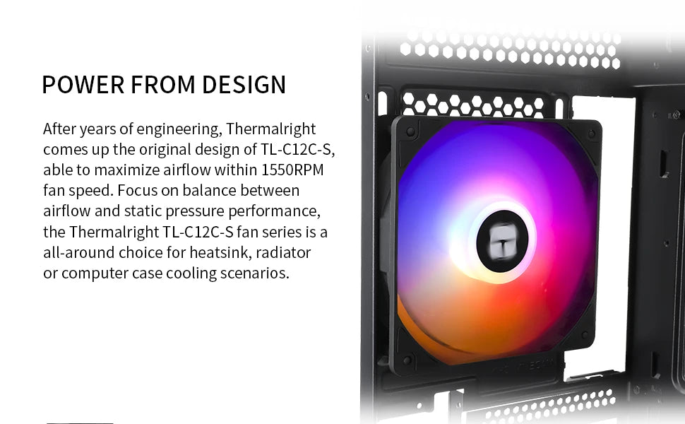 Thermalright 120mm Case Fan TL-C12C EXTREM/C12CW-S/C12C-S/C12CW/C12C CPU Cooling Fan ARGB 120mm High Performance Fan