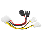 4-Pin Molex To 3-Pin Fan Power Cable Adapter Connector 12v*2/ 5v*2 Computer Cooling Fan Cables For CPU PC Case Fan Cable