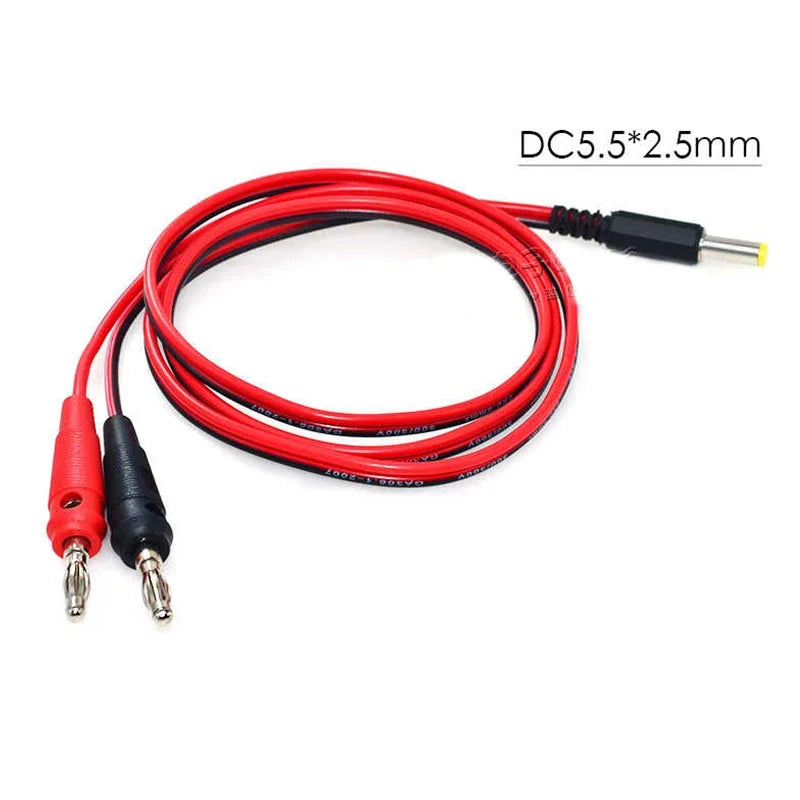 DC to 4MM Banana Connector Wire DC 5.5 X 2.5/2.1MM Power Adapter Connection Cable DC Male to Gun-type Lantern Head Plug Line