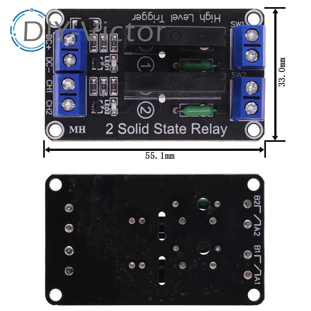 5V 1 2 4 6 Channel SSR AVR G3MB-202P 8 Way High Level Solid State Relay Module 240V 2A Output With Resistive Fuse for Arduino