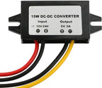 12V 24V to 5V 3A DC Converter Step Down Module USB Female Dual USB Type C Open Wire Connector Power Adapter ROHS Certified